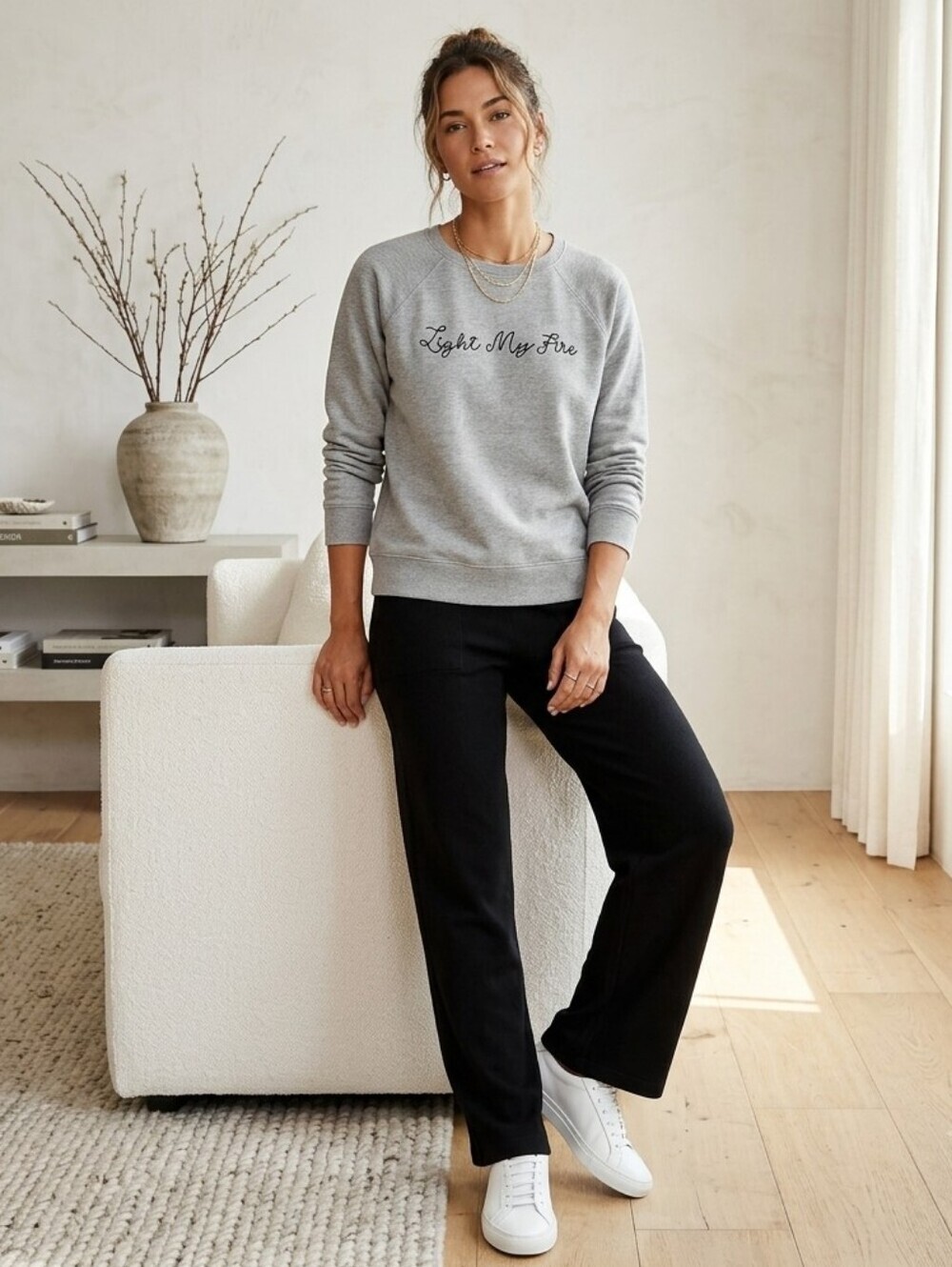 ​Rebecca Minkoff Light My Fire Embroidered Sweatshirt Grey Women Size Small